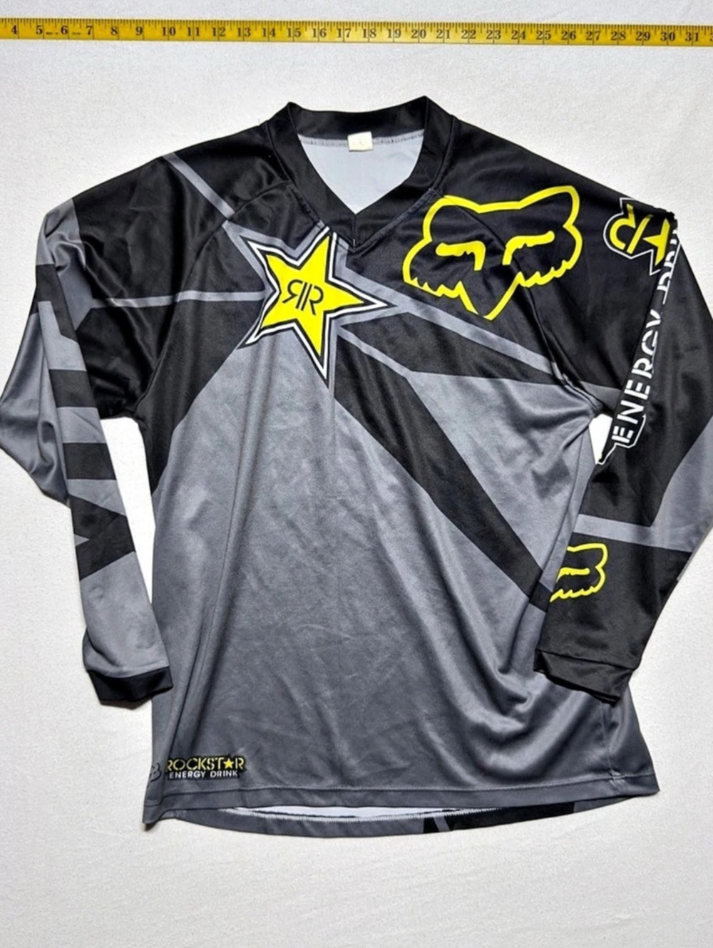 Fox Racing x Rockstar Energy Motocross Jersey Men's Black & Gray